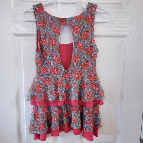 Xs - Sybilla - Floral tank top - pink blue - Picture 2 of 11